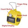 GOGO Handheld Tally Counter, Plastic 4 Digit Palm Clicker, Manual Mechanical Counter for Sport Events, Knitting - Yellow view 4