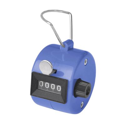 GOGO Handheld Tally Counter, Plastic 4 Digit Palm Clicker, Manual Mechanical Counter for Sport Events, Knitting - Blue