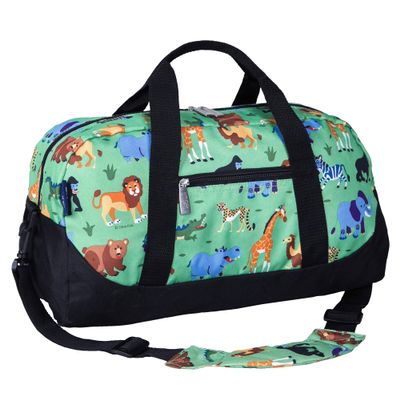 Wildkin Kids Overnighter Duffel Bag  Carry-On Size, Ideal for School & Sleepovers  Wild Animals