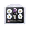 Team Golf NFL Minnesota Vikings 4 Golf Ball And Divot Tool Set Regulation Size Golf Balls (4 Count) & Divot Tool with Removable Double-Sided Magnetic Marker view 1