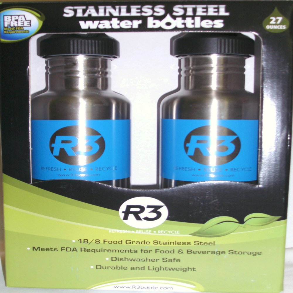 2 - Pk. Stainless Steel Water Bottles, Blue