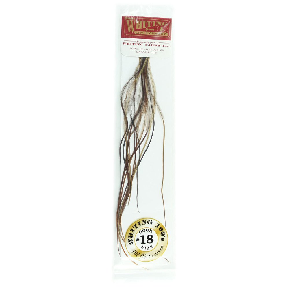 Whiting Farms 100's Saddle Hackle Pack Brown Size 18