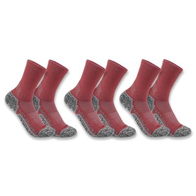 Carhartt Women's Force Midweight Crew Sock 3 Pack, Apple Butter, Small