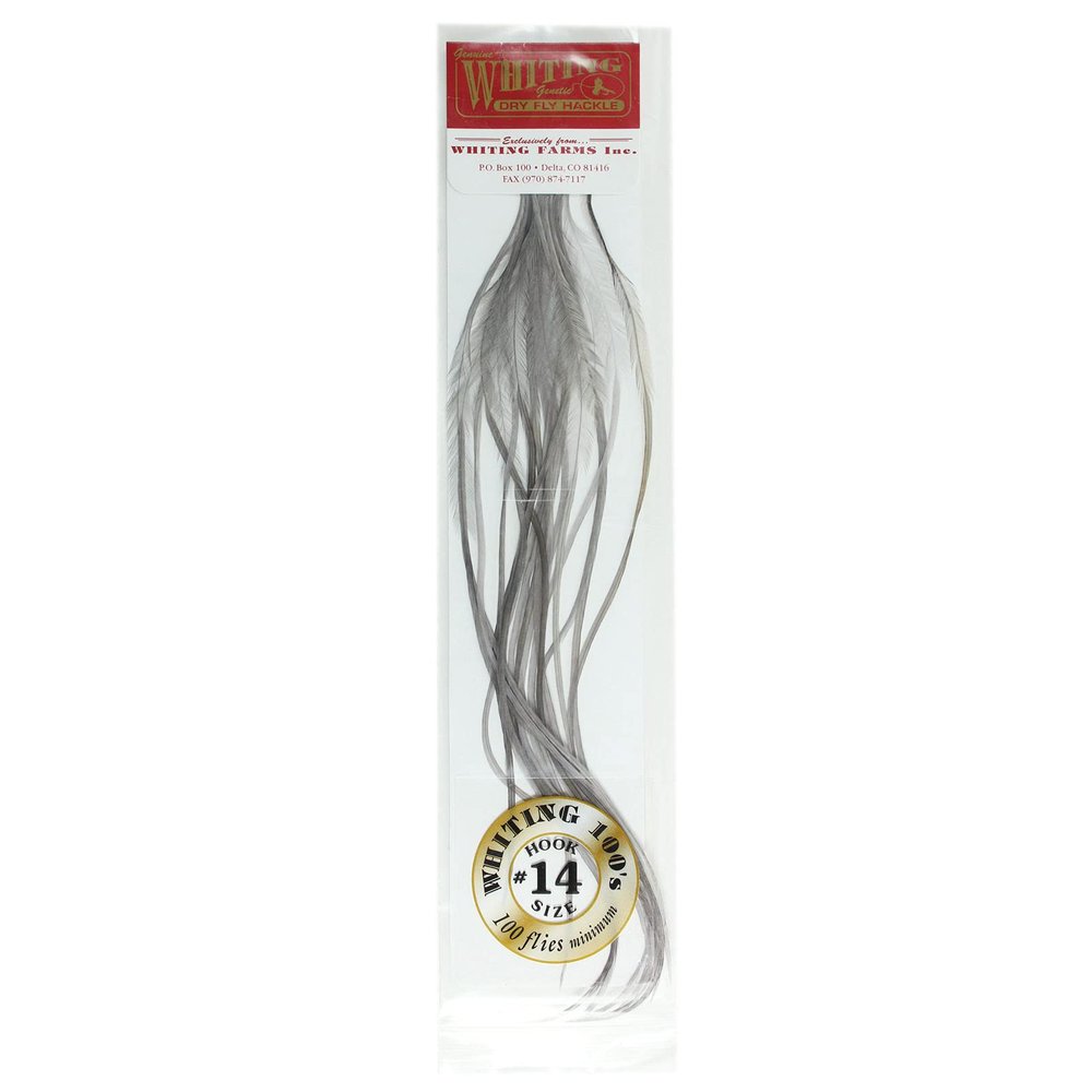 Whiting Farms 100's Saddle Hackle Pack (Medium Dun, 14)