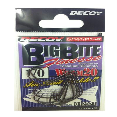 Decoy Worm 20 Big Bite Finesse Wide Gap Hooks Size 1/0 (2921)