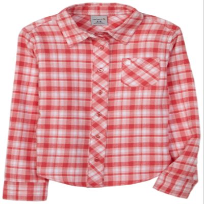 Carhartt Little Girls' Cute Plaid Shirt,Claret,6