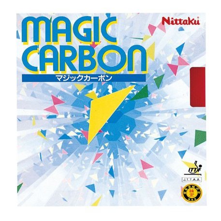 Nittaku NR-8210 Table Tennis Rubber Magic Carbon, Soft Backing, High Elasticity, Black, Medium
