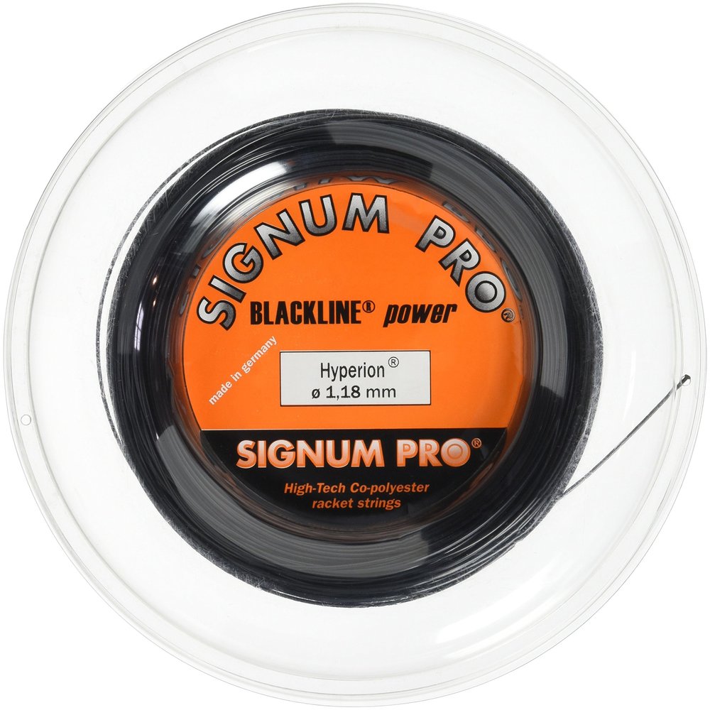 Signum Pro Still in Black Tennis Racquet String, Hyperion, Black