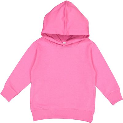 RABBIT SKINS Toddler Fleece Long Sleeve Hooded Pullover Sweatshirt with Side Seam Pockets, Raspberry, 4T