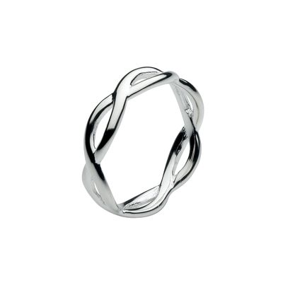 Dew Sterling Silver Open Twist Ring 2859HP Size O