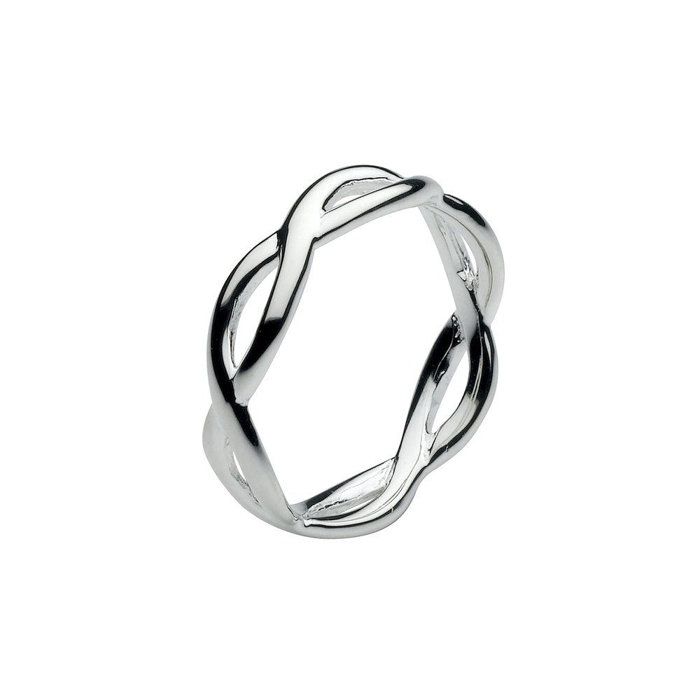 Dew Sterling Silver Open Twist Ring 2859HP Size O
