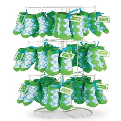 Initial Baby Boy's Plaid Blue and Green Socks By Mudpie - Letter "r"