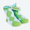 Initial Baby Boy's Plaid Blue and Green Socks By Mudpie - Letter "r" view 2