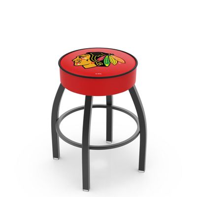 HBS L8B1 Chicago Blackhawks 25" Swivel Counter Stool with Black Wrinkle Finish