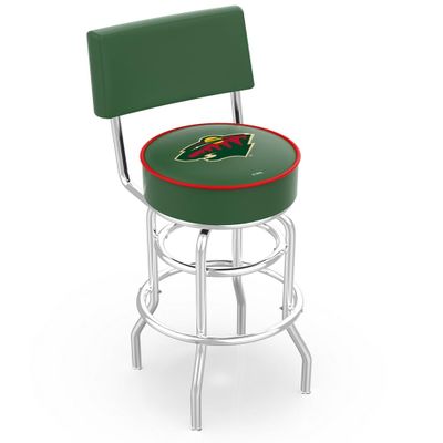 L7C4 Minnesota Wild 25" Double-Ring Swivel Counter Stool with Chrome Finish