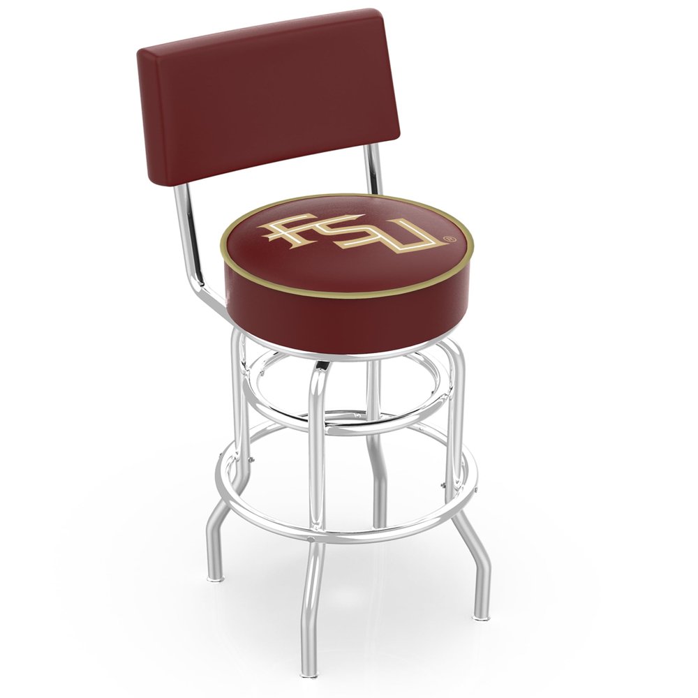 HBS L7C4 Florida State (Script) 25" Double-Ring Swivel Counter Stool with Chrome Finish
