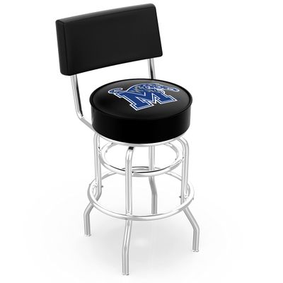 L7C4 Memphis 25" Double-Ring Swivel Counter Stool with Chrome Finish