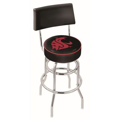 L7C4 Washington State 25" Double-Ring Swivel Counter Stool with Chrome Finish