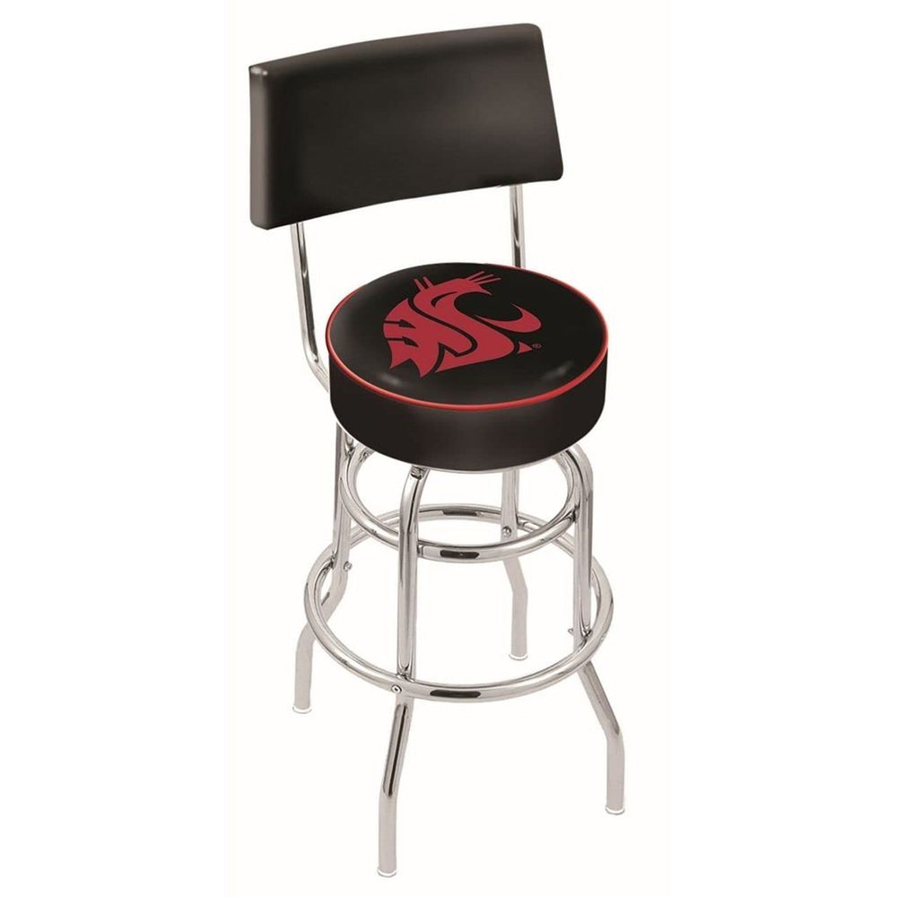 L7C4 Washington State 25" Double-Ring Swivel Counter Stool with Chrome Finish