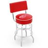 HBS L7C4 Detroit Red Wings 30" Double-Ring Swivel Bar Stool with Chrome Finish view 1