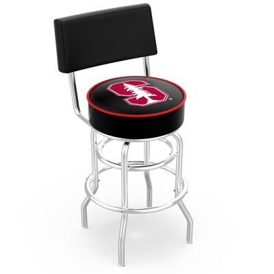 L7C4 Stanford 25" Double-Ring Swivel Counter Stool with Chrome Finish