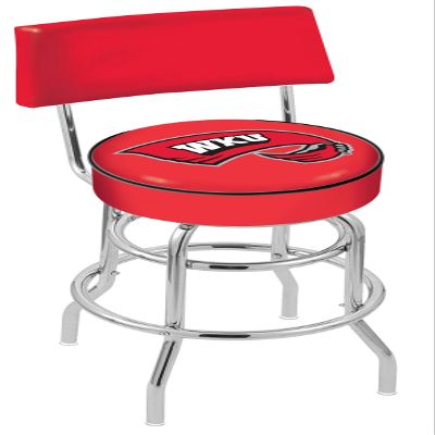 25" L7C4 - Chrome Double Ring Western Kentucky Swivel Bar Stool with a Back by Holland Bar Stool Company