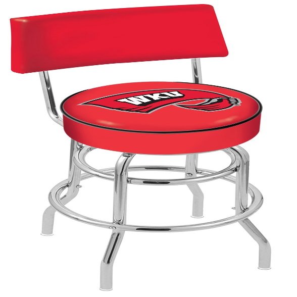 25" L7C4 - Chrome Double Ring Western Kentucky Swivel Bar Stool with a Back by Holland Bar Stool Company