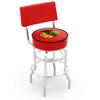 L7C4 Chicago Blackhawks 25" Double-Ring Swivel Counter Stool with Chrome Finish view 1