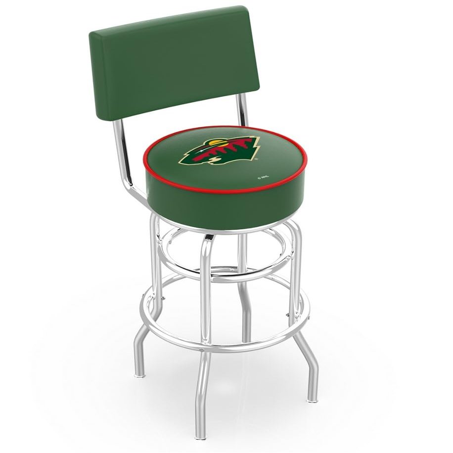 L7C4 Minnesota Wild 30" Double-Ring Swivel Bar Stool with Chrome Finish
