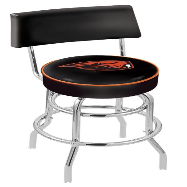 HBS L7C4 Oregon State 25" Double-Ring Swivel Counter Stool with Chrome Finish