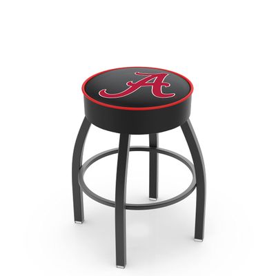 25" L8B1-4" Alabama Cushion Seat with Black Wrinkle Base Swivel Bar Stool by Holland Bar Stool Company