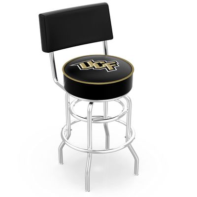 L7C4 Central Florida 25" Double-Ring Swivel Counter Stool with Chrome Finish