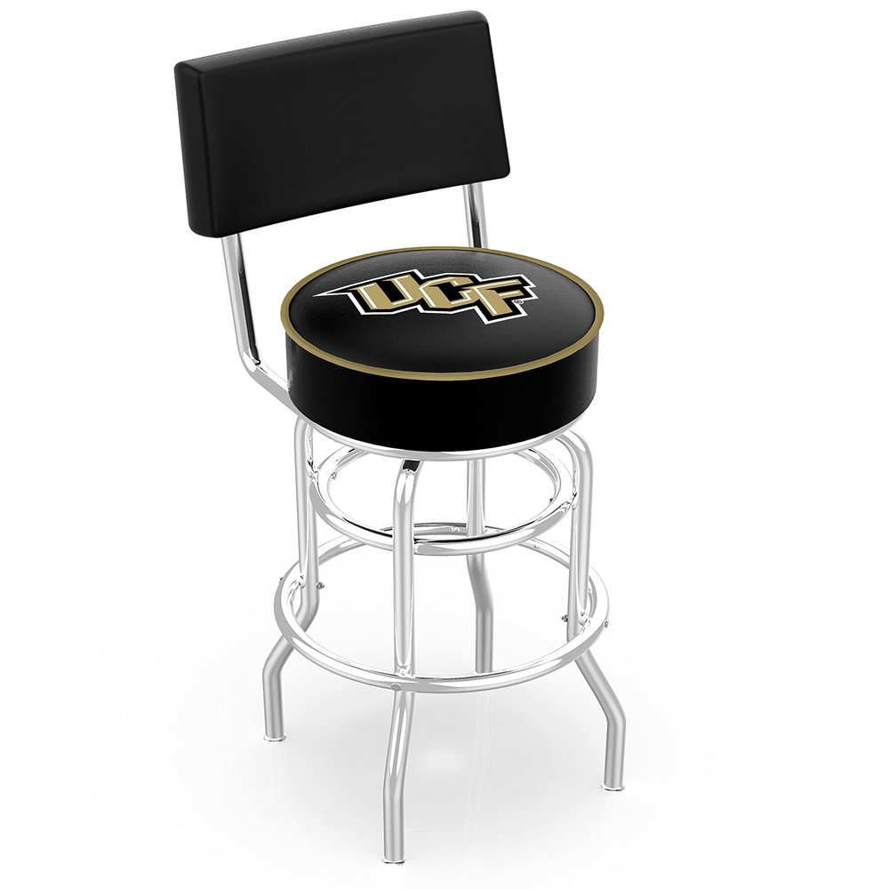 L7C4 Central Florida 25" Double-Ring Swivel Counter Stool with Chrome Finish