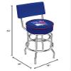 HBS L7C4 New York Rangers 30" Double-Ring Swivel Bar Stool with Chrome Finish view 2