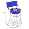 HBS L7C4 New York Islanders 25" Double-Ring Swivel Counter Stool with Chrome Finish view 2