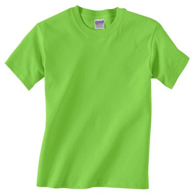 Gildan Youth 5.6 oz 50/50 Short Sleeve T-Shirt in Lime - Small (6/8)