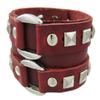 Zeckos Brown Leather Double Chrome O Ring Wristband Bracelet 2 Inches Wide view 1