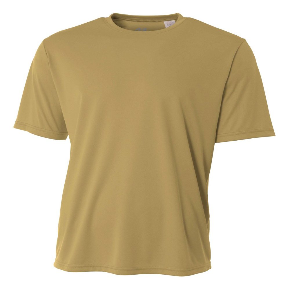 A4 Men's Cooling Performance Crew Short Sleeve T-Shirt, Vegas Gold, 3X-Large