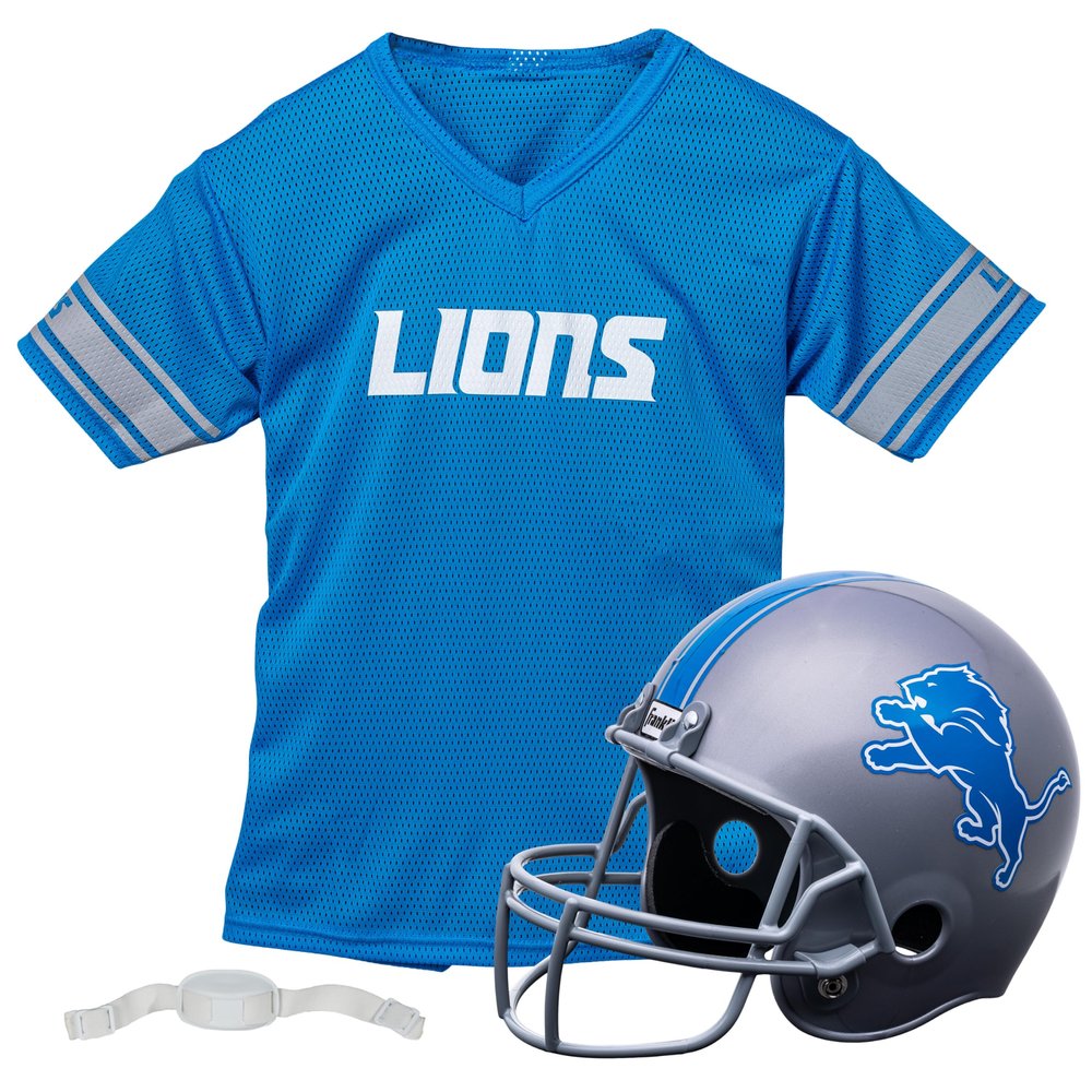 Detroit Lions Football Helmet & Jersey Top Set