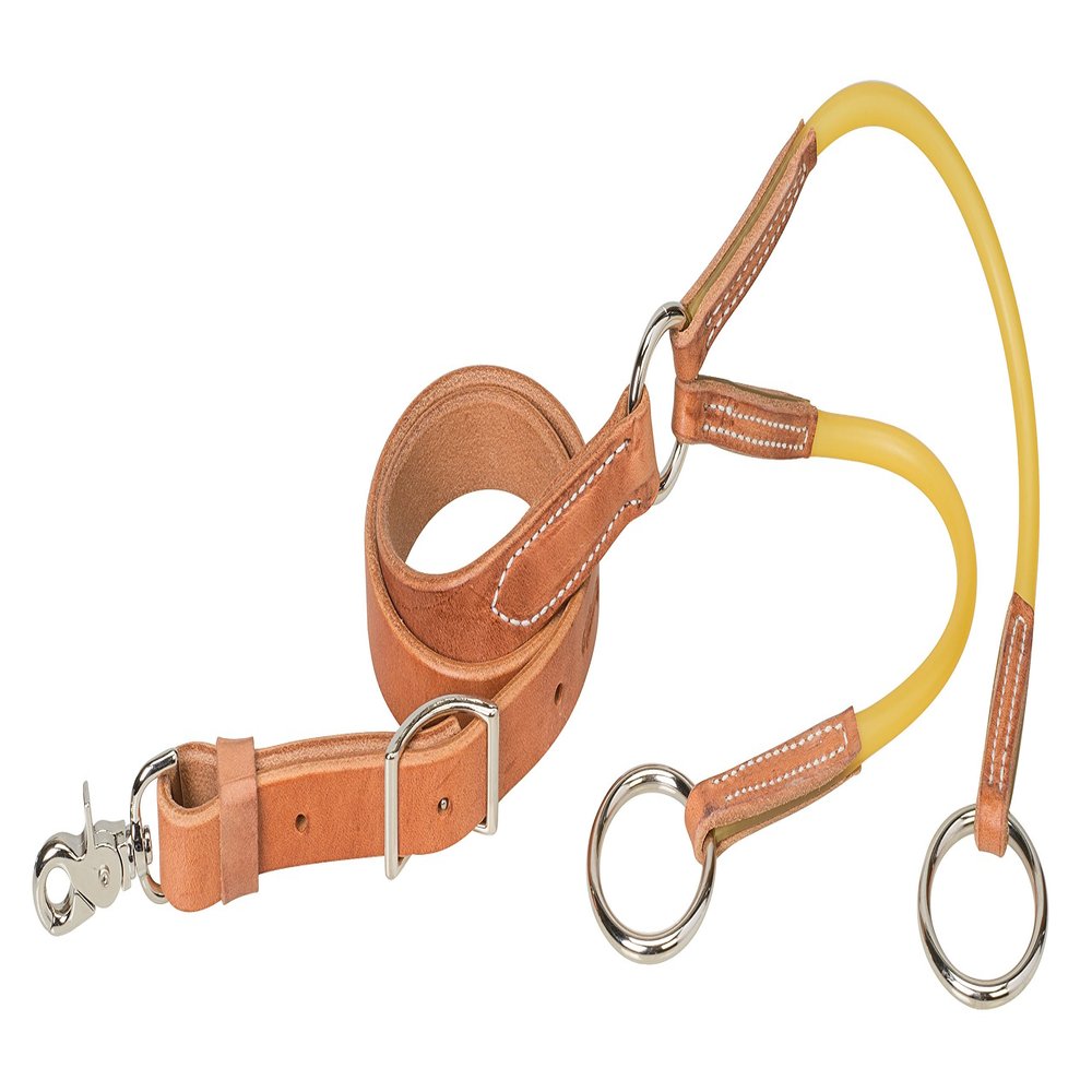 Weaver Leather Leather Training Fork, Girth Attachment with Surgical Tubing Ends, Russet, 1" x 48"