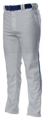 A4 Mens Pro-Style Open Bottom Baseball Pant, Small, Grey/Royal