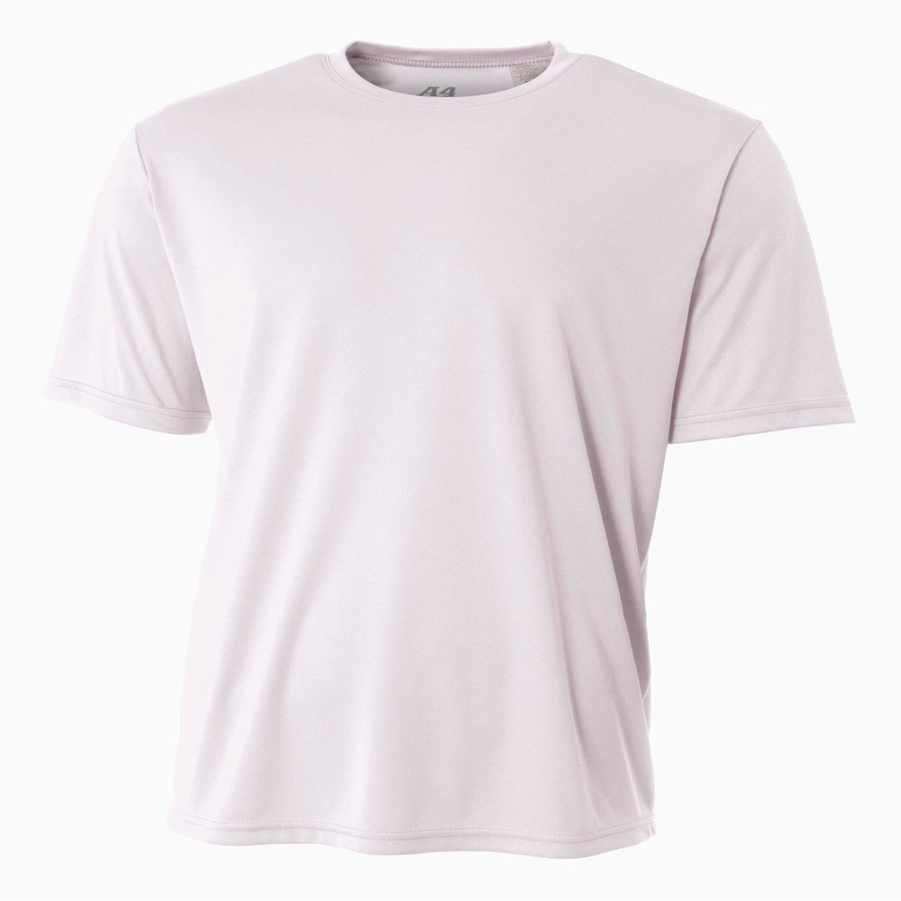 A4 Youth Cooling Performance Crew Short Sleeve T-Shirt, White, Large