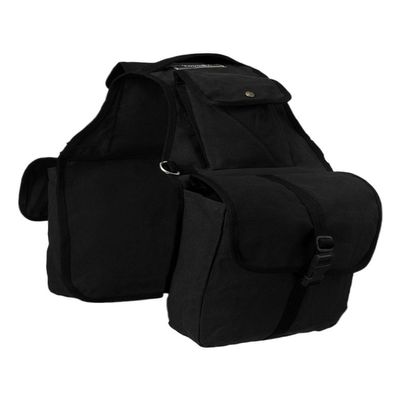 Tough-1 Canvas Saddle Bag for Horses - Black