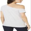 INC Womens Modal One Shoulder T-Shirt Gray S view 2