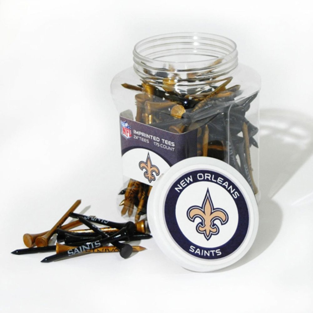 Team Golf NFL New Orleans Saints Jar Of 175 Golf Tees 2-3/4" Golf Tees, 175 Pack, Regulation Size, Multi Team Colors