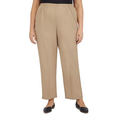 Alfred Dunner womens Plus Size Poly Proportioned Short pants, Tan, 18 US