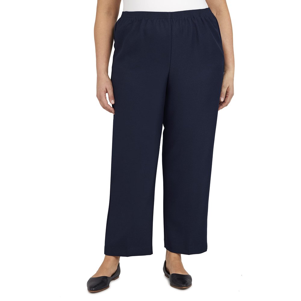 Alfred Dunner womens Plus Size Poly Proportioned Medium pants, Navy, 20 US