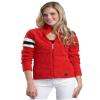 NCAA Brown University Kashwere U 3-Tone Motorcycle Jacket (Red/White, Large/8-10) view 1