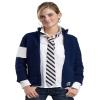 NCAA University of Kansas Kashwere U 2-Tone Motorcycle Jacket (Navy/White, Small/0-2) view 1