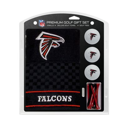 Team Golf NFL Atlanta Falcons Gift Set: Embroidered Golf Towel, 3 Golf Balls, and 14 Golf Tees 2-3/4" Regulation, Tri-Fold Towel 16" x 22" & 100% Cotton